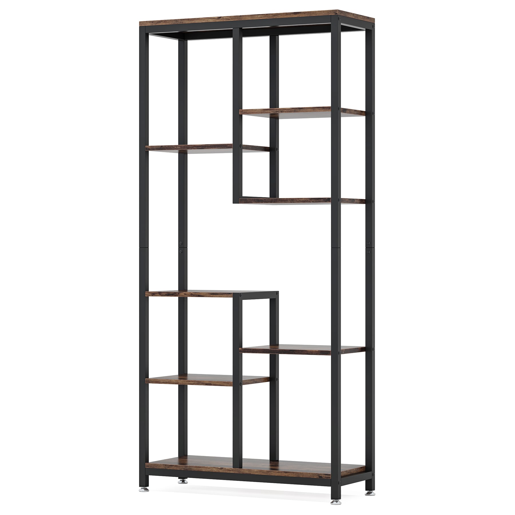8-shelf Bookshelf, Industrial Open Bookcase Storage Display Rack_voghion.com